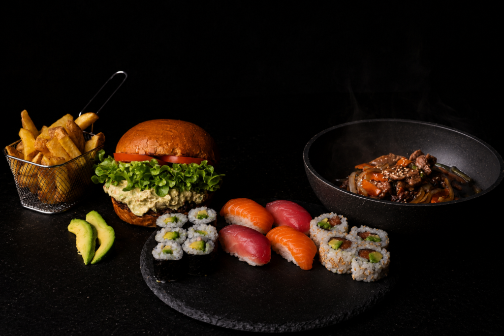 plats burger wok sushi